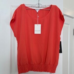 NWT Olivia Grey Coral Top